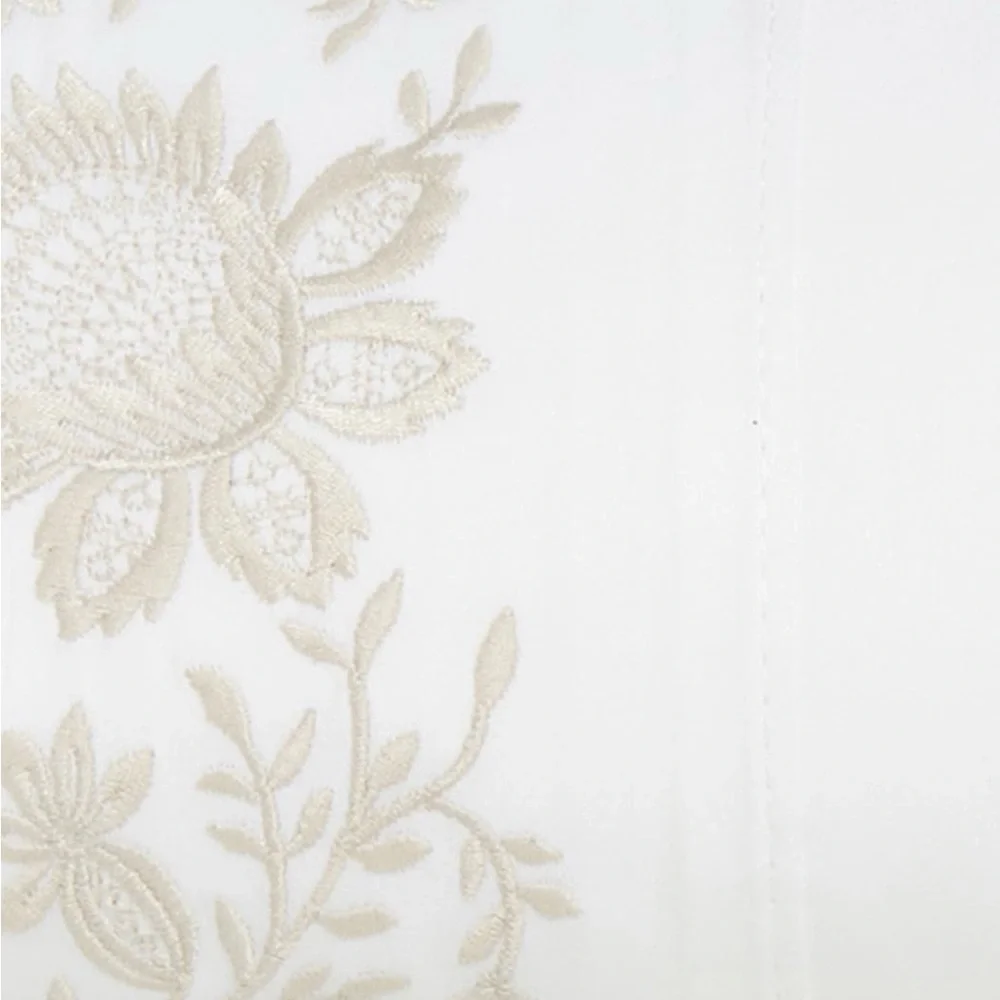 Ralph Lauren Eloise Embroidery Organic Cotton Duvet in Platinum Full/Queen $650